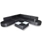 vidaXL Set muebles de jardín 8 piezas y cojines ratán sintético negro vidaXL Set muebles de jardín 8 piezas y cojines ratán sintético negro
