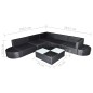 vidaXL Set muebles de jardín 8 piezas y cojines ratán sintético negro vidaXL Set muebles de jardín 8 piezas y cojines ratán sintético negro
