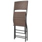 vidaXL Set comedor de jardín plegable 5 pzas poli ratán y acero marrón vidaXL Set comedor de jardín plegable 5 pzas poli ratán y acero marrón