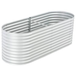 vidaXL Arriate de acero galvanizado plateado 240x80x81 cm