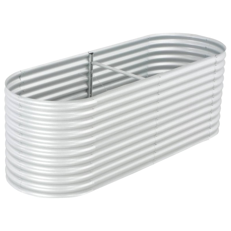 vidaXL Arriate de acero galvanizado plateado 240x80x81 cm vidaXL Arriate de acero galvanizado plateado 240x80x81 cm