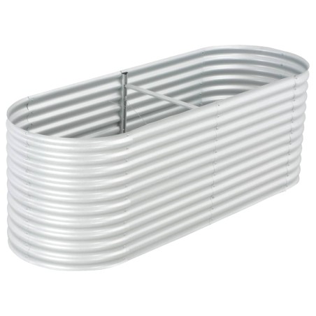 vidaXL Arriate de acero galvanizado plateado 240x80x81 cm