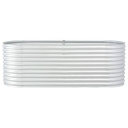 vidaXL Arriate de acero galvanizado plateado 240x80x81 cm