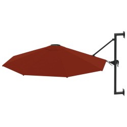 vidaXL Sombrilla de pared con palo de metal terracota 300 cm