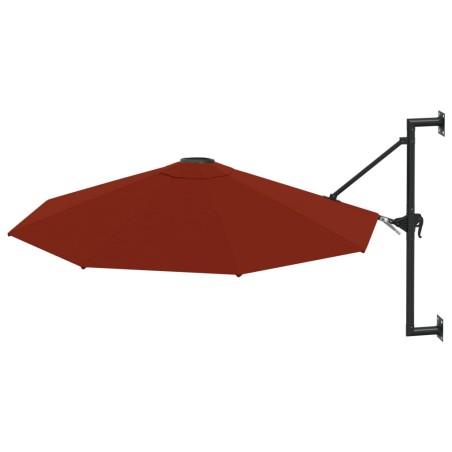 vidaXL Sombrilla de pared con palo de metal terracota 300 cm