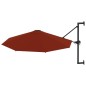 vidaXL Sombrilla de pared con palo de metal terracota 300 cm vidaXL Sombrilla de pared con palo de metal terracota 300 cm