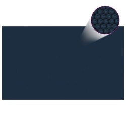 vidaXL Cubierta solar de piscina PE flotante negro y azul 1000x600cm