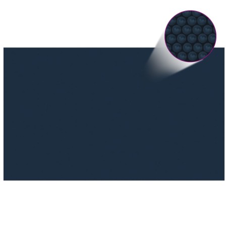 vidaXL Cubierta solar de piscina PE flotante negro y azul 1000x600cm