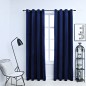 vidaXL Cortinas opacas anillas 2 pzas terciopelo azul oscuro 140x175cm vidaXL Cortinas opacas anillas 2 pzas terciopelo azul oscuro 140x175cm