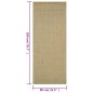 vidaXL Alfombra de sisal natural verde 80x200 cm