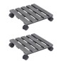 vidaXL Soporte con ruedas para plantas 2 unidades WPC gris 30x30x7,5cm vidaXL Soporte con ruedas para plantas 2 unidades WPC gris 30x30x7,5cm