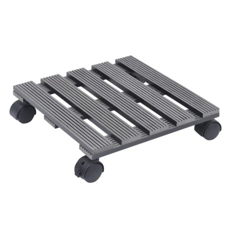 vidaXL Soporte con ruedas para plantas 2 unidades WPC gris 30x30x7,5cm