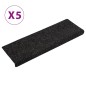 vidaXL Alfombrillas de escalera 5 unidades negro 65x21x4 cm vidaXL Alfombrillas de escalera 5 unidades negro 65x21x4 cm