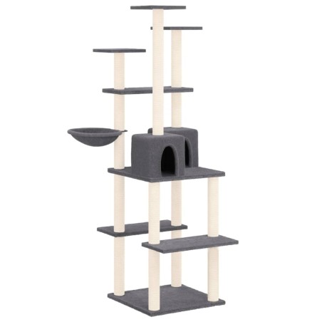 vidaXL Rascador para gatos con postes de sisal gris oscuro 167 cm