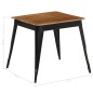 vidaXL Mesa de comedor de madera de acacia maciza y acero 75x75x76 cm vidaXL Mesa de comedor de madera de acacia maciza y acero 75x75x76 cm
