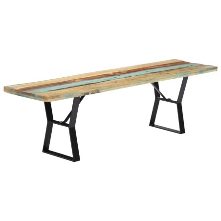 vidaXL Banco de madera maciza reciclada 160 cm