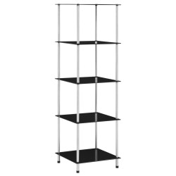 vidaXL Estantería 5 niveles cristal templado negro 40x40x130 cm