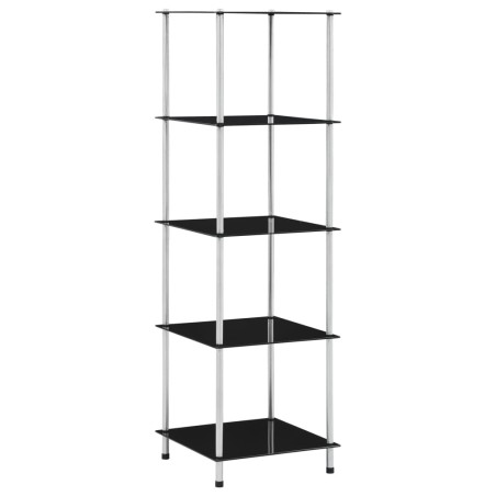 vidaXL Estantería 5 niveles cristal templado negro 40x40x130 cm