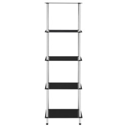 vidaXL Estantería 5 niveles cristal templado negro 40x40x130 cm
