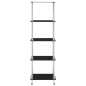 vidaXL Estantería 5 niveles cristal templado negro 40x40x130 cm vidaXL Estantería 5 niveles cristal templado negro 40x40x130 cm