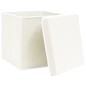 vidaXL Cajas de almacenaje con tapas 4 uds tela blanco 32x32x32 cm vidaXL Cajas de almacenaje con tapas 4 uds tela blanco 32x32x32 cm