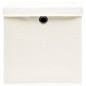 vidaXL Cajas de almacenaje con tapas 4 uds tela blanco 32x32x32 cm vidaXL Cajas de almacenaje con tapas 4 uds tela blanco 32x32x32 cm