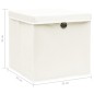 vidaXL Cajas de almacenaje con tapas 4 uds tela blanco 32x32x32 cm vidaXL Cajas de almacenaje con tapas 4 uds tela blanco 32x32x32 cm