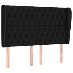vidaXL Cabecero con orejas de tela negro 147x23x118/128 cm