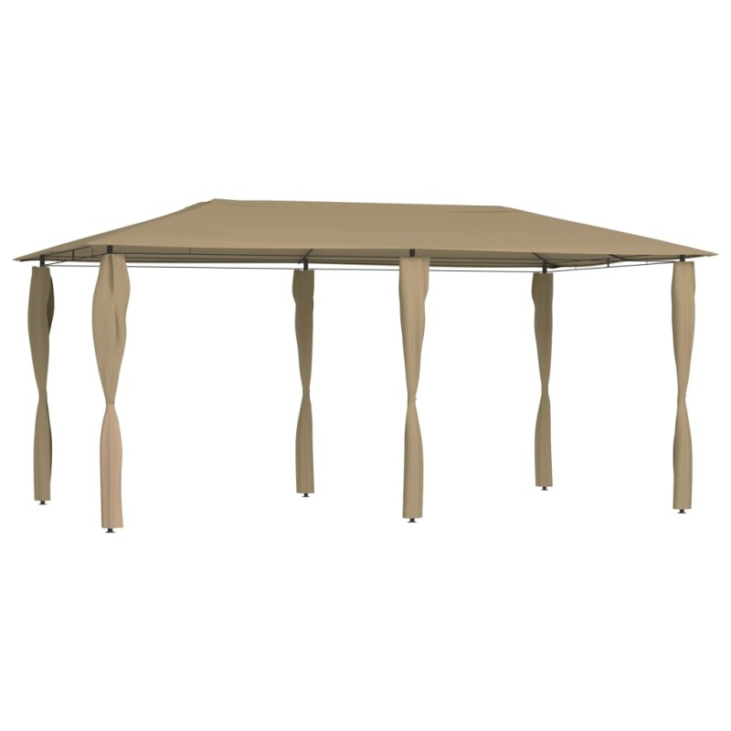 vidaXL Cenador con cubiertas de postes taupé 3x6x2,6 m 160 g/m² vidaXL Cenador con cubiertas de postes taupé 3x6x2,6 m 160 g/m²
