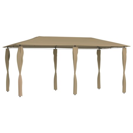 vidaXL Cenador con cubiertas de postes taupé 3x6x2,6 m 160 g/m²