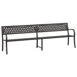 vidaXL Banco de jardín doble 246 cm acero negro