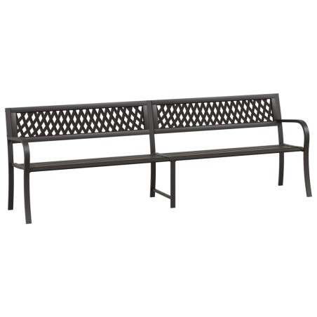vidaXL Banco de jardín doble 246 cm acero negro