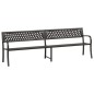 vidaXL Banco de jardín doble 246 cm acero negro vidaXL Banco de jardín doble 246 cm acero negro