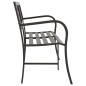 vidaXL Banco de jardín doble 246 cm acero negro vidaXL Banco de jardín doble 246 cm acero negro