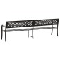 vidaXL Banco de jardín doble 246 cm acero negro vidaXL Banco de jardín doble 246 cm acero negro