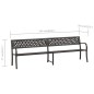 vidaXL Banco de jardín doble 246 cm acero negro vidaXL Banco de jardín doble 246 cm acero negro