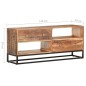 vidaXL Mueble para TV de madera maciza de acacia rugosa 120x30x50 cm