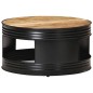 vidaXL Mesa de centro madera maciza de mango rugosa negra 68x68x36 cm vidaXL Mesa de centro madera maciza de mango rugosa negra 68x68x36 cm