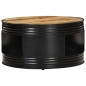 vidaXL Mesa de centro madera maciza de mango rugosa negra 68x68x36 cm vidaXL Mesa de centro madera maciza de mango rugosa negra 68x68x36 cm