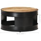 vidaXL Mesa de centro madera maciza de mango rugosa negra 68x68x36 cm vidaXL Mesa de centro madera maciza de mango rugosa negra 68x68x36 cm
