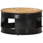 vidaXL Mesa de centro madera maciza de mango rugosa negra 68x68x36 cm vidaXL Mesa de centro madera maciza de mango rugosa negra 68x68x36 cm