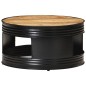 vidaXL Mesa de centro madera maciza de mango rugosa negra 68x68x36 cm vidaXL Mesa de centro madera maciza de mango rugosa negra 68x68x36 cm