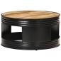 vidaXL Mesa de centro madera maciza de mango rugosa negra 68x68x36 cm vidaXL Mesa de centro madera maciza de mango rugosa negra 68x68x36 cm