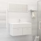 vidaXL Juego de muebles de baño madera de ingeniería blanco brillo vidaXL Juego de muebles de baño madera de ingeniería blanco brillo