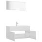 vidaXL Juego de muebles de baño madera de ingeniería blanco brillo vidaXL Juego de muebles de baño madera de ingeniería blanco brillo