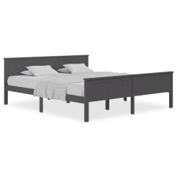 vidaXL Estructura de cama madera maciza de pino gris 200x200 cm