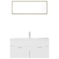 vidaXL Set de muebles de baño madera ingeniería blanco y roble Sonoma vidaXL Set de muebles de baño madera ingeniería blanco y roble Sonoma