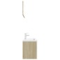 vidaXL Set de muebles de baño madera ingeniería blanco y roble Sonoma vidaXL Set de muebles de baño madera ingeniería blanco y roble Sonoma