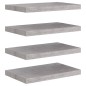 vidaXL Estantes flotantes pared 4 uds MDF gris hormigón 50x23x3,8 cm