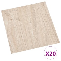 vidaXL Tarimas autoadhesivas 20 unidades PVC 1,86 m² marrón claro